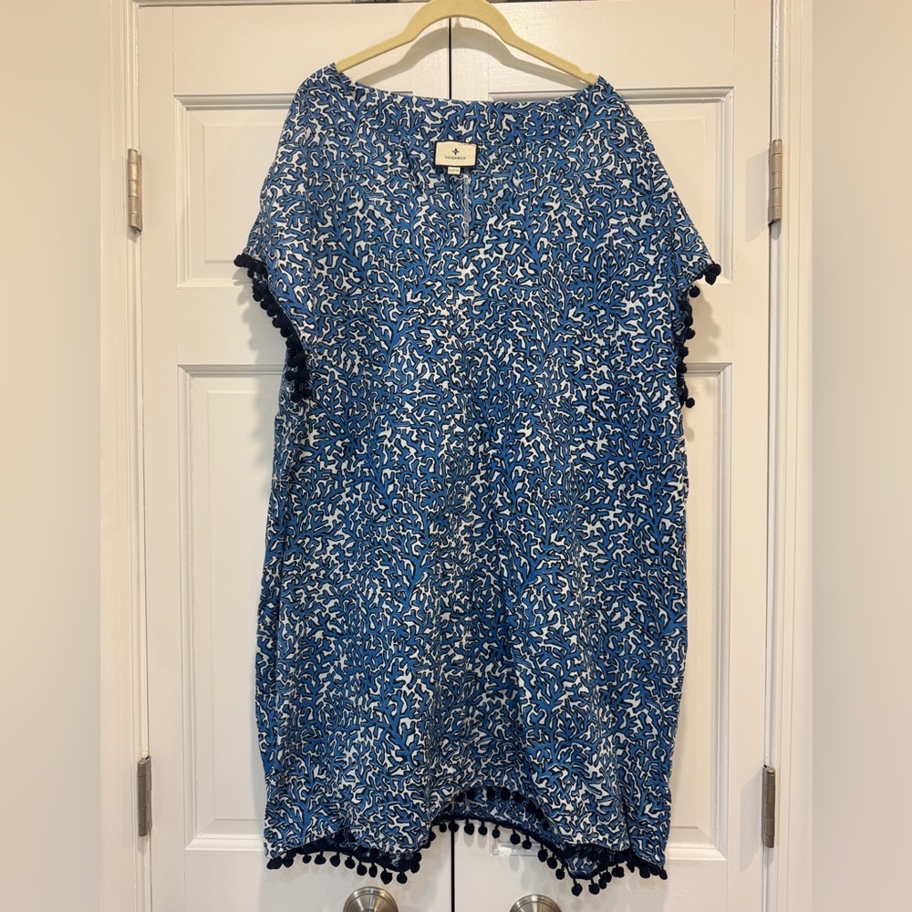 Tuckernuck Blue and White Patterned Swim Coverup